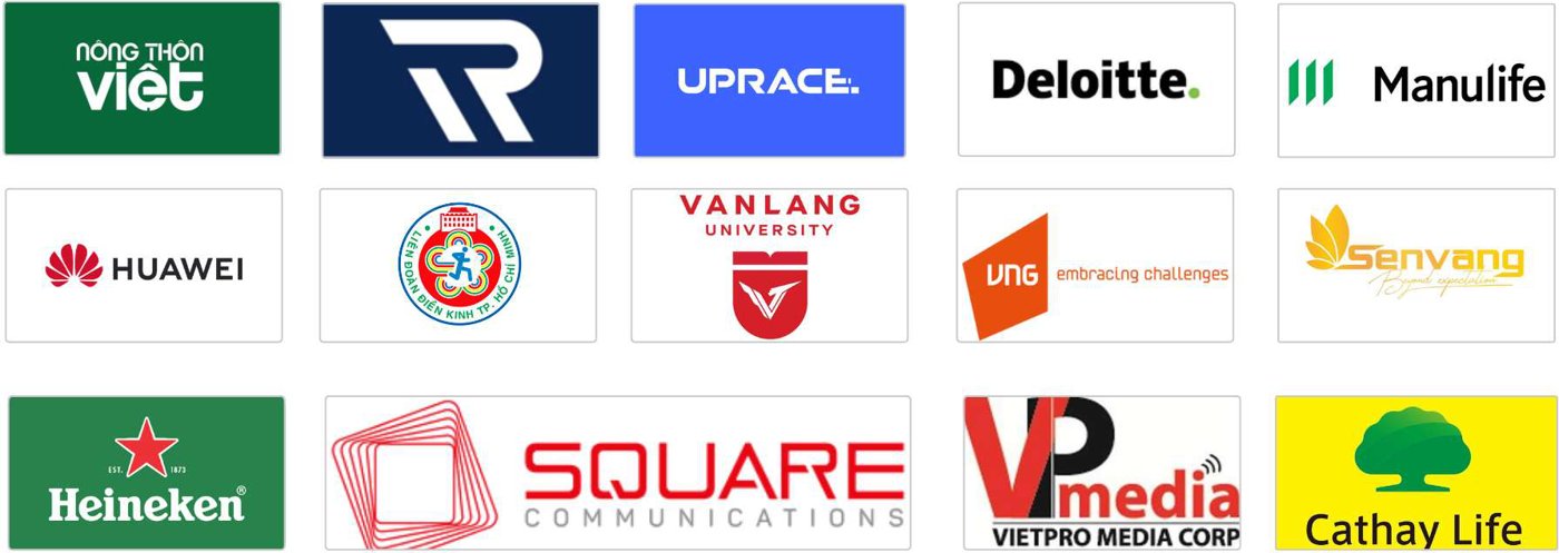 Partner logos: Nong Thon Viet, TrueRace, UpRace, Deloitte, Manulife, Huawei, Van Lang University, Senvang, Heineken, Square, VPmedia, Cathay Life…